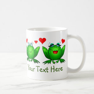 Caneca De Café Sapos de animação verdes felizes salvam o pânta