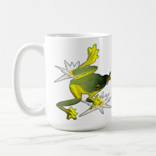 Caneca De Café Sapos E Flores De Lótus, Mug De Café