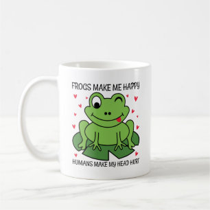Caneca De Café Sapos Fazem-me Feliz Humans Fazer-Me Magoar A Cabe