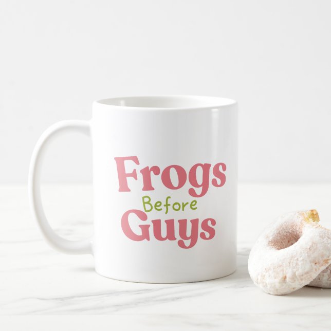 Caneca De Café Sapos fofos antes dos caras (Com Donut)