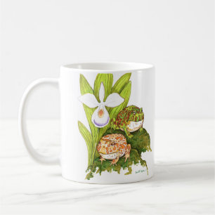 Caneca De Café Sapos Ornamentados Cortados Perseguindo Fruta