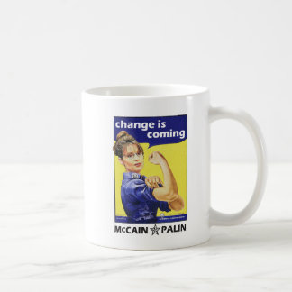 Caneca De Café Sarah Palin - Mudança está Chegando