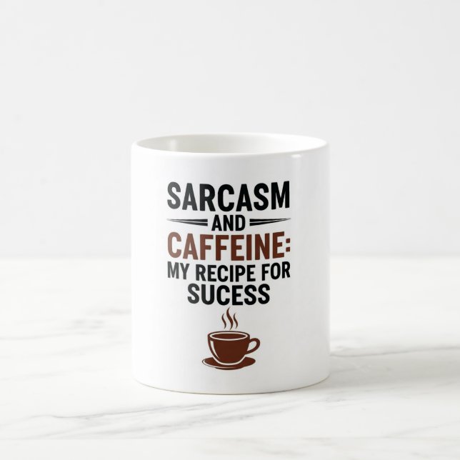 Caneca De Café Sarcasm and Caffeine: My Recipe for Success - Funn (Centro)