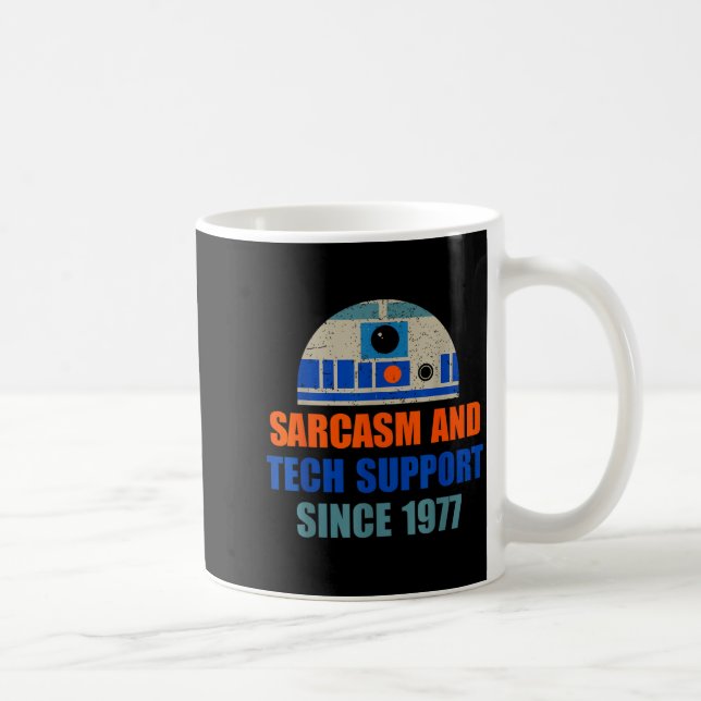 Caneca De Café Sarcasm And Tech-suprt Since-1977 Funny Design  (Direita)