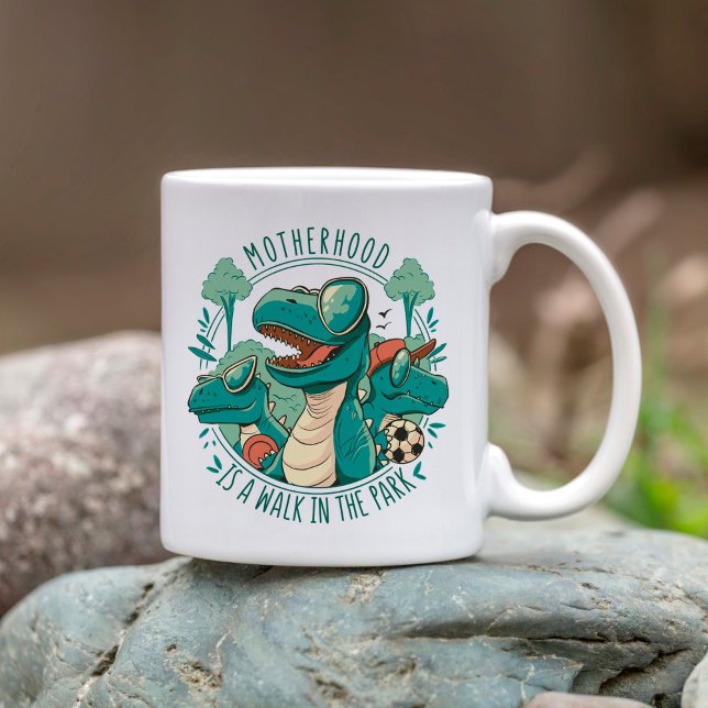 Caneca De Café Sarcasm Motherhood Engraçado Dino (Criador carregado)