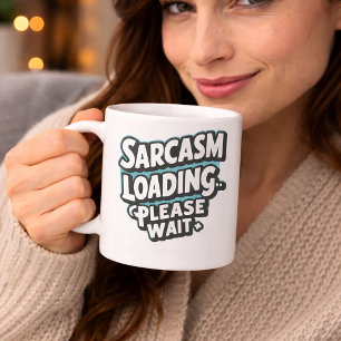 Caneca De Café Sarcasmo Carregando Por Favor Aguarde Citação Dive