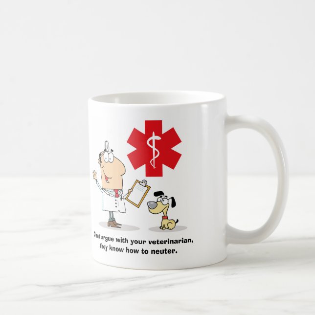 Caneca De Café Sarcasmo neutro veterinário (Direita)