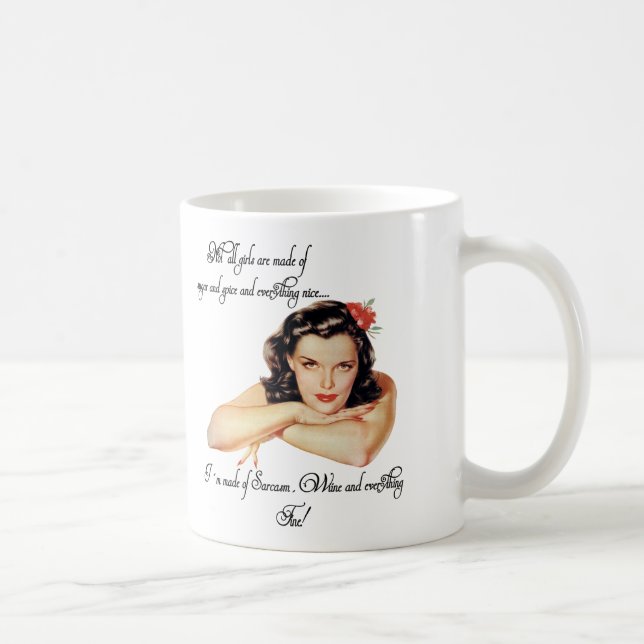 Caneca De Café Sarcasmo, vinho e tudo muito bem! (Direita)