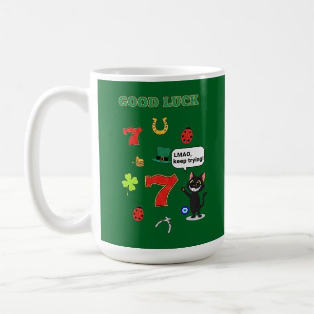 Caneca De Café Sarcastic black cat  and Lucky charms (Esquerda)