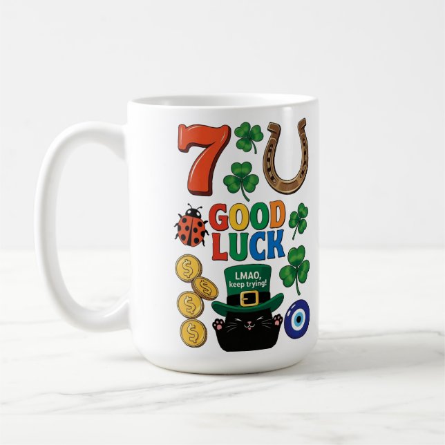 Caneca De Café Sarcastic black cat  and Lucky charms (Esquerda)