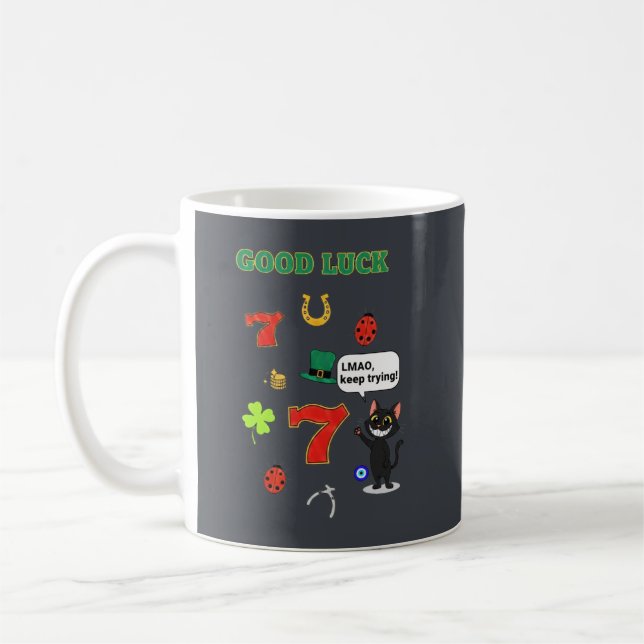 Caneca De Café Sarcastic black cat &Lucky charms (Esquerda)
