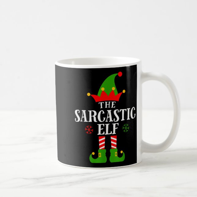 Caneca De Café Sarcastic Elf Funny Matching Family Group Christma (Direita)