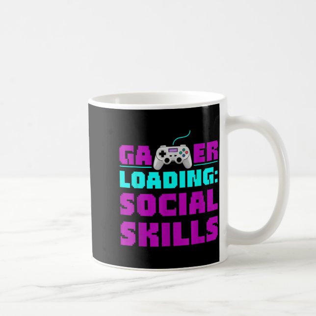 Caneca De Café Sarcastic Gamer Loading Social Skills Funny Video  (Direita)