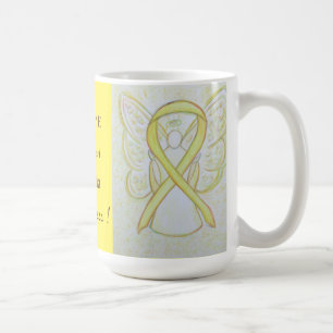 Caneca De Café Sarcoma Amarelo Friso Fita Anjo Física