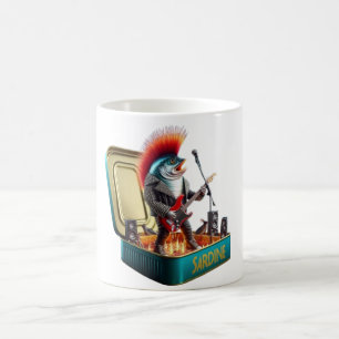 Caneca De Café Sardinha Maligna Herói da Guitarra Punk Rebelde do