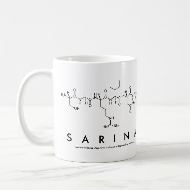Caneca De Café Sarina peptide name mug (Esquerda)