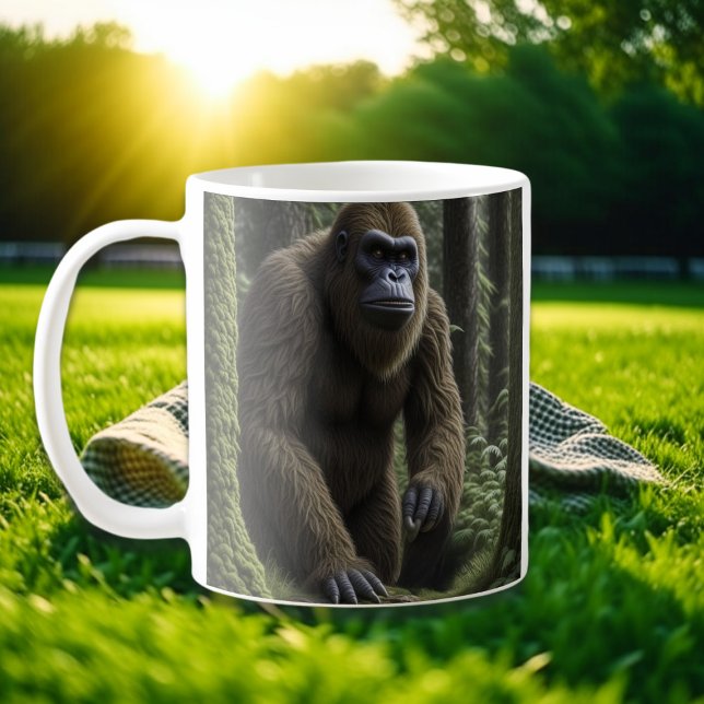 Caneca De Café Sasquatch Bigfoot na floresta (Criador carregado)