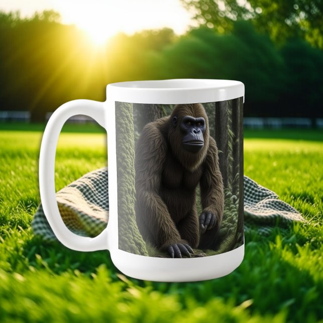 Caneca De Café Sasquatch Bigfoot na floresta (Criador carregado)