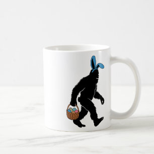 Caneca De Café Sasquatch Pé Grande Orelhas de Coelho Carregando O