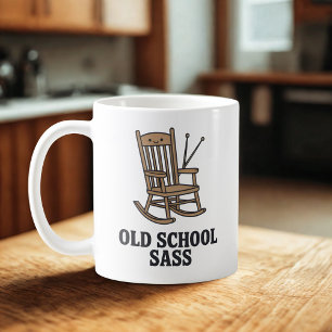 Caneca De Café Sass de Escola Antiga   Humor Sarcástico de Avó 