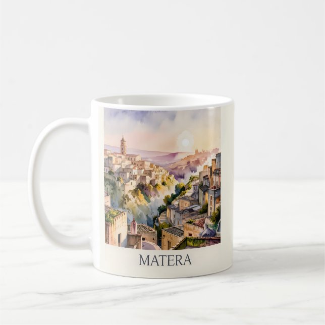Caneca De Café Sassi di Matera Viagem Itália Cidade de Caverna Aq (Esquerda)