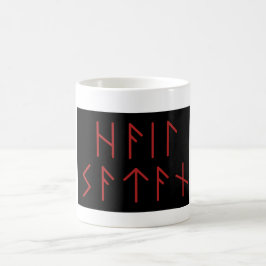 Caneca De Café Satã de granizo do Velho Vermelho Escuro Futhark