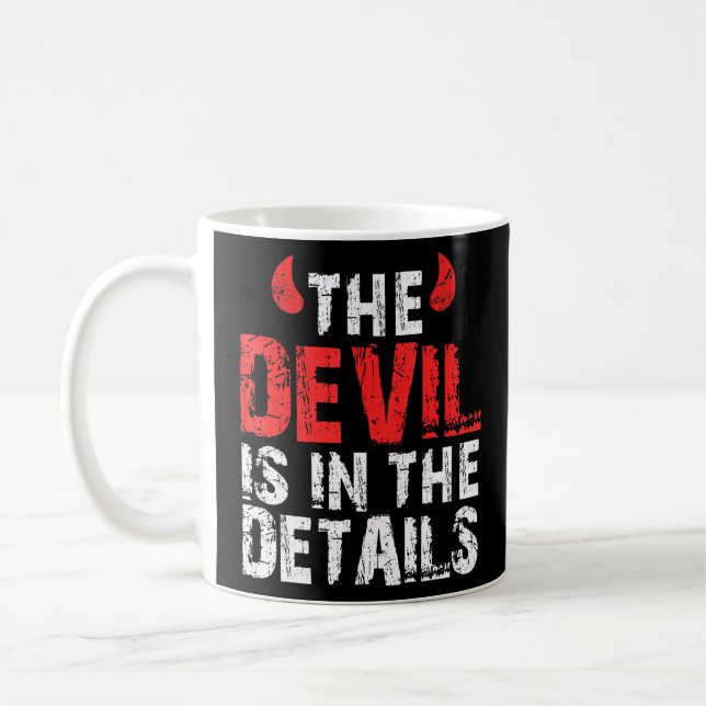 Caneca De Café Satã Diabo Dizendo Der Teufel Steckt Em Detalhe (Esquerda)