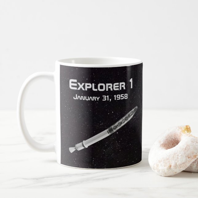 Caneca De Café Satélite do Explorer 1 (Com Donut)