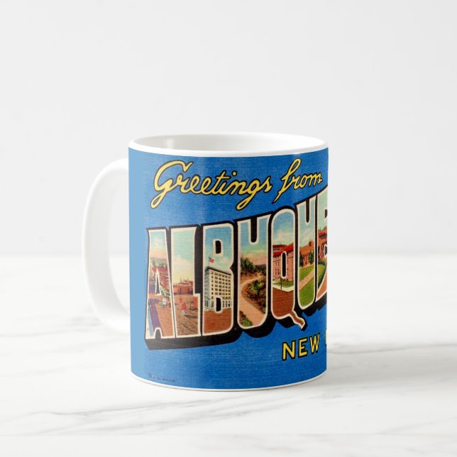 Caneca De Café Saudação Antiga Albuquerque NM (Frente Esquerda)