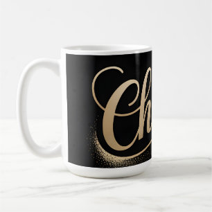Caneca De Café Saudação de Celebração de Luxo: Elegante Roteiro D