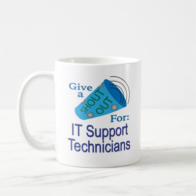 Caneca De Café Saudação para Técnicos de Suporte de TI (Esquerda)