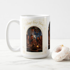 Caneca De Café Saudação Personalizada de Ano Novo Feliz com minha
