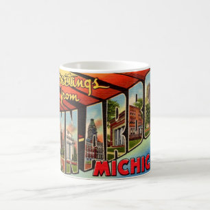 Caneca De Café Saudação Retro Ann Arbor Michigan