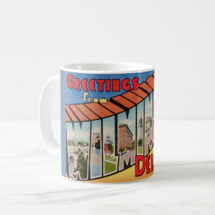 Caneca De Café Saudação retrô para Wilmington Delaware 