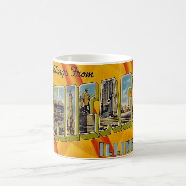 Caneca De Café Saudação Retroativa de Chicago (Centro)