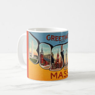 Caneca De Café Saudação Vintage Boston
