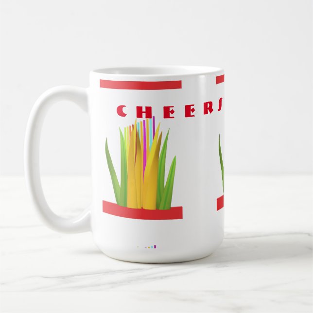 Caneca De Café Saudações à design com gráficos modernos (Esquerda)