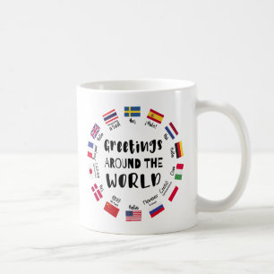Caneca De Café Saudações ao redor do mundo, Olá em todos os idiom