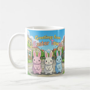Caneca De Café Saudações da Celebração da Cidade Páscoa