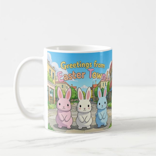 Caneca De Café Saudações da Celebração da Cidade Páscoa (Esquerda)