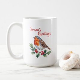 Caneca De Café Saudações da temporada de Robin alegre