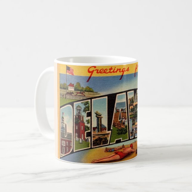 Caneca De Café Saudações De Delaware (Frente Esquerda)