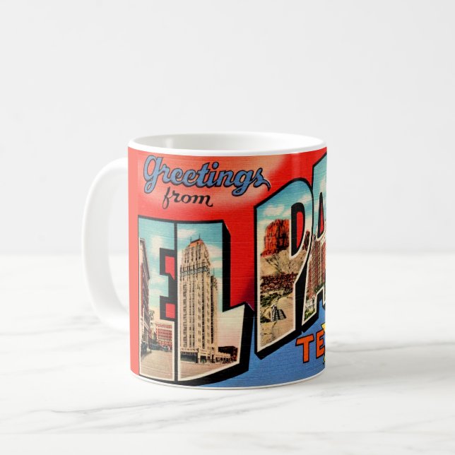 Caneca De Café Saudações de El Paso (Frente Esquerda)