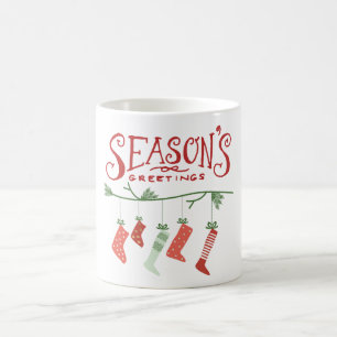 Caneca De Café Saudações de época e estoques de Natal