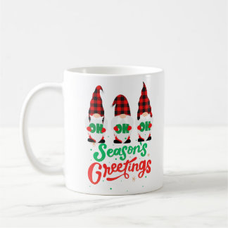 Caneca De Café Saudações de Estação com Gnomos Festivos