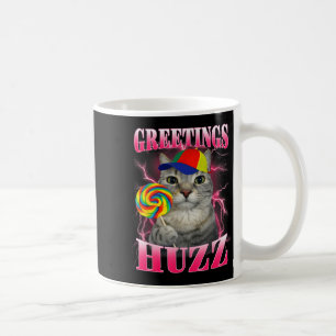 Caneca De Café Saudações de Meme de Gato Huzz Funny Lollipop