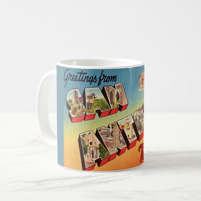Caneca De Café Saudações de San Antonio (Frente Esquerda)