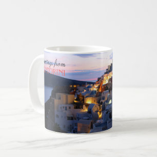 Caneca De Café Saudações de Santorini