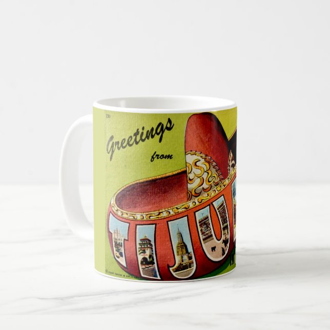 Caneca De Café Saudações de Tijuana México (Frente Esquerda)