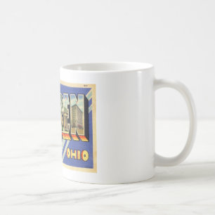 Caneca De Café Saudações de Warren Ohio, safra dos anos 30